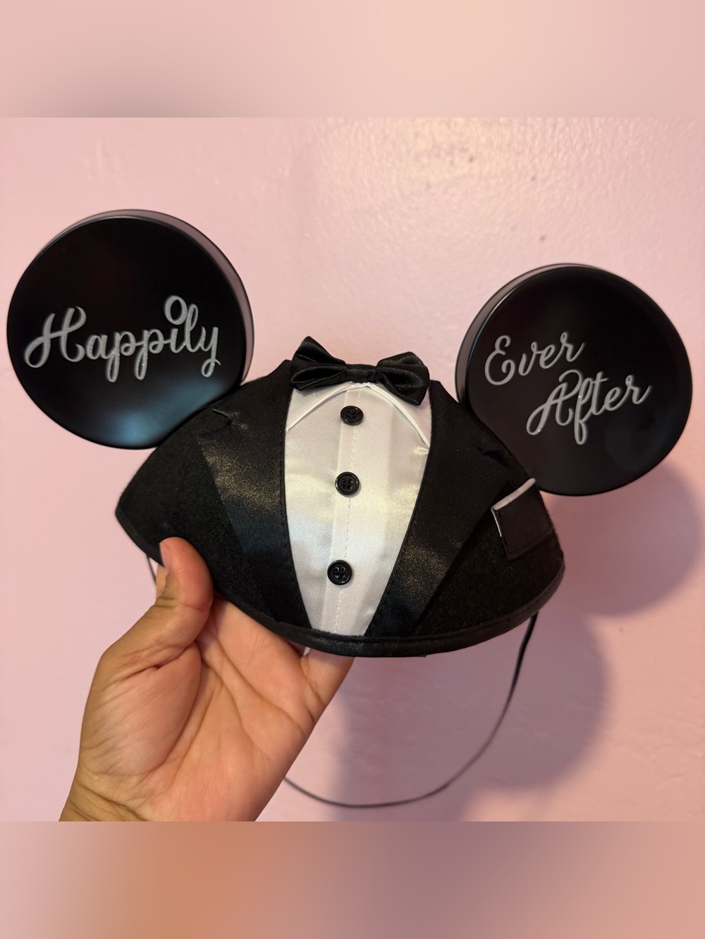 Disney Parks Mickey Mouse "Happily Ever After" Wedding Groom Tuxedo Ear Hat
